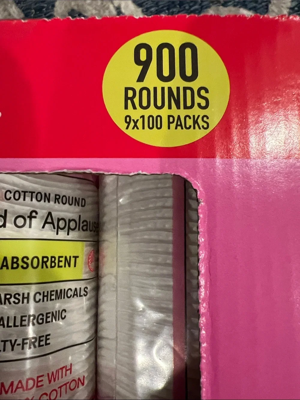 Pink Premium Cotton Rounds - 900 Count